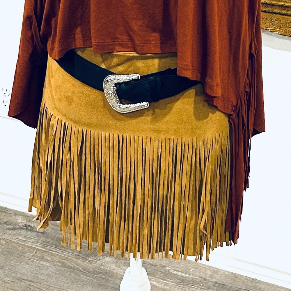 Rewind western fringe cowgirl mini skirt sz 3 rodeo rustic country